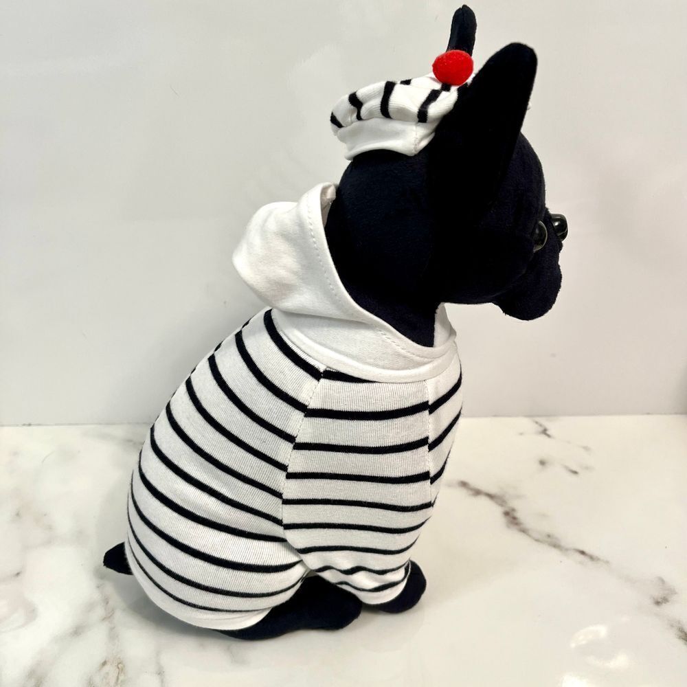 French Bulldog Boston Terrier Dog 13" Stuffed Animal French Navy Plush Toy - Picture 8 of 11